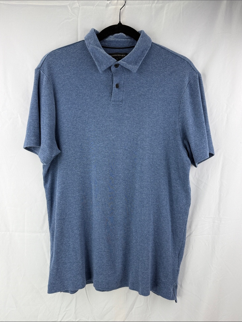 Banana Republic Men’s Size Medium Heathered Blue Short Sleeve Polo Shirt
